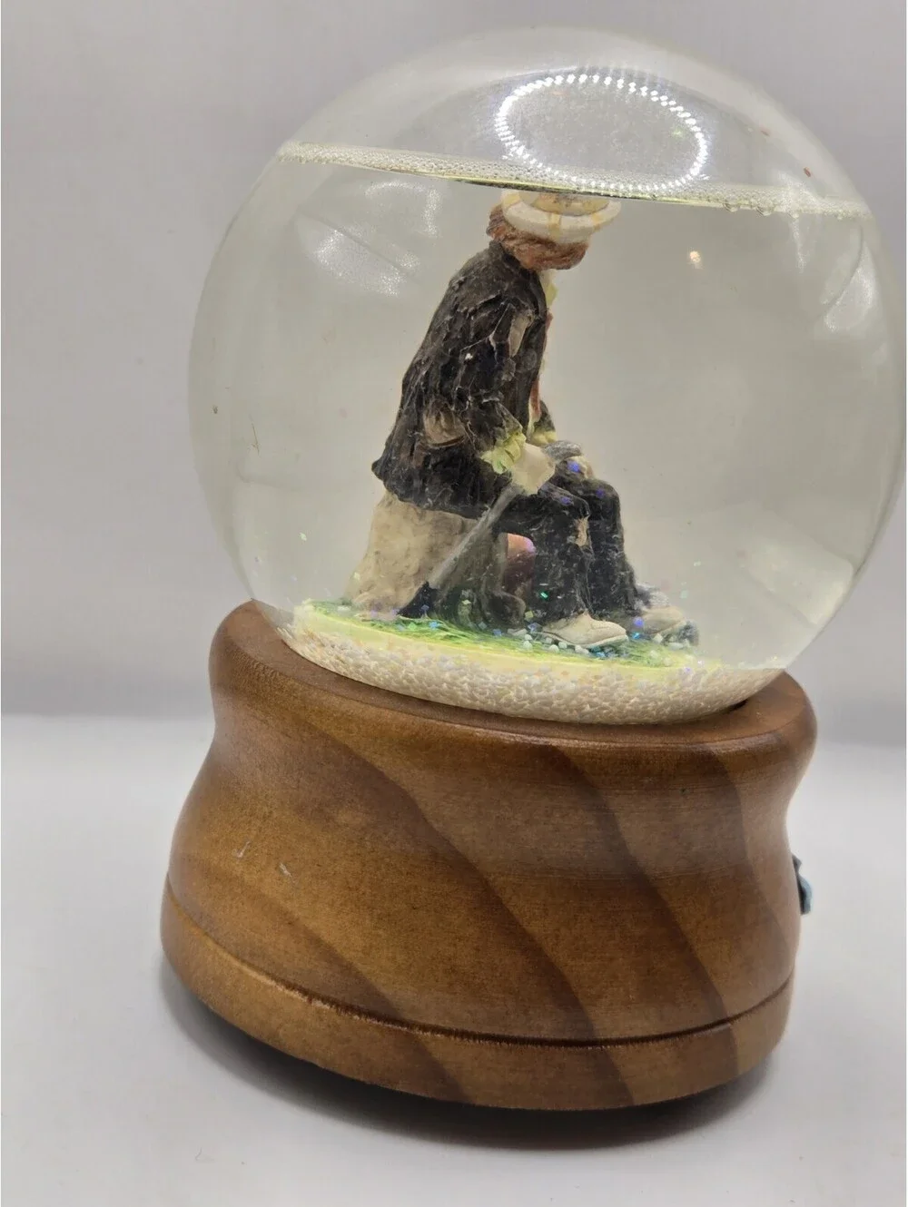 VTG Emmett Kelly Jr Where’s The Ball Clown Musical Snow Globe Music Box Flambro